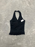 BLACK HALTER TOP