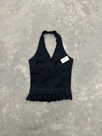 BLACK HALTER TOP