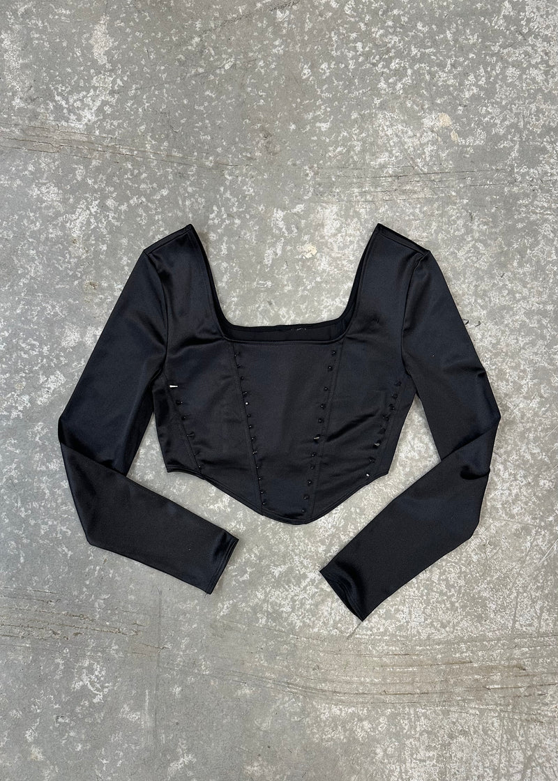 LONG SLEEVE STUDDEN CORSET TOP