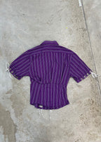 STRIPED PURPLE BUTTON UP TOP