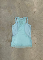 MESH DIAMANTE CROSS VEST TOP