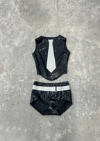LATEX TIE AND BELT SET