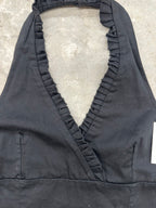 BLACK HALTER TOP