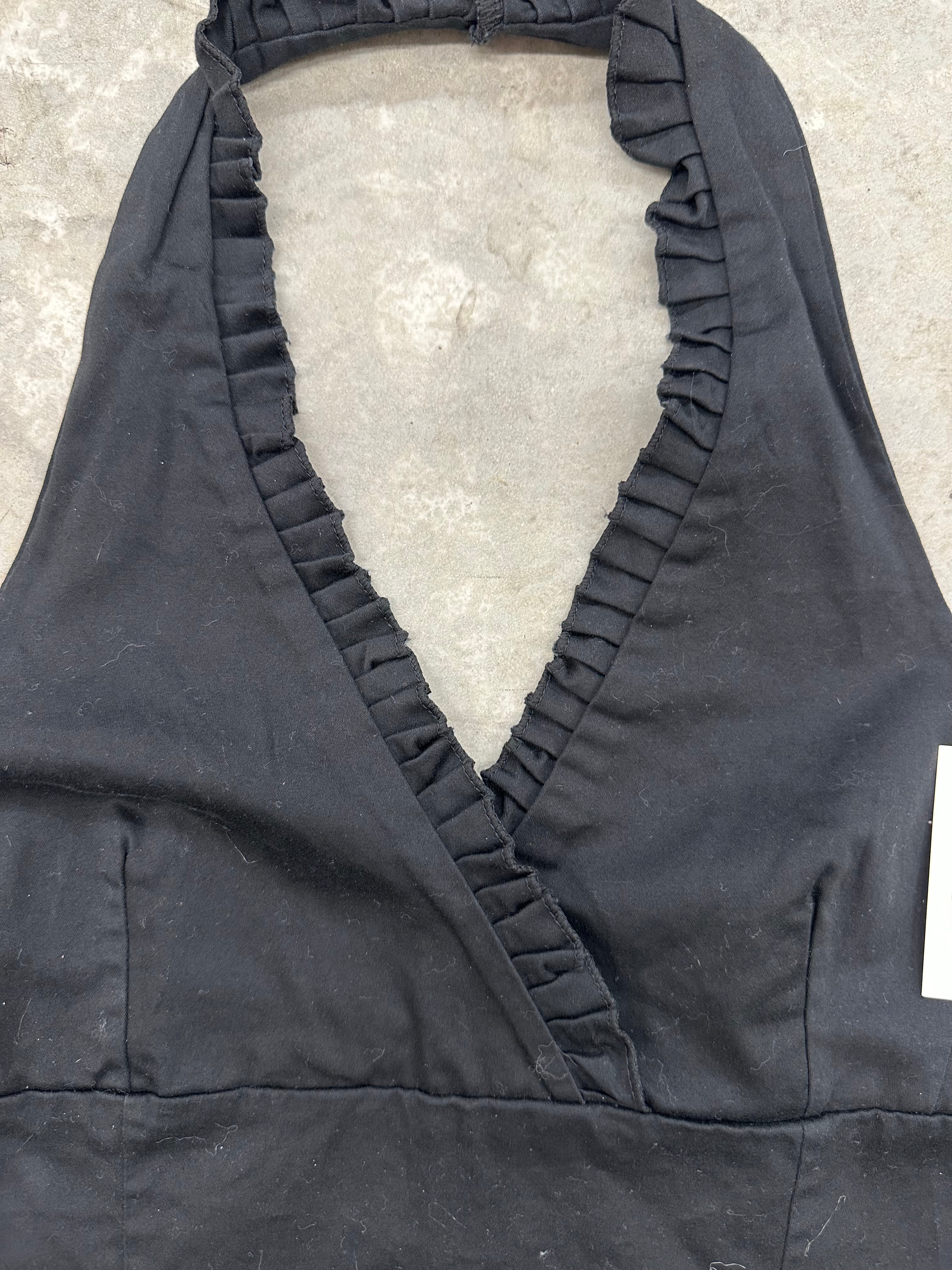 BLACK HALTER TOP